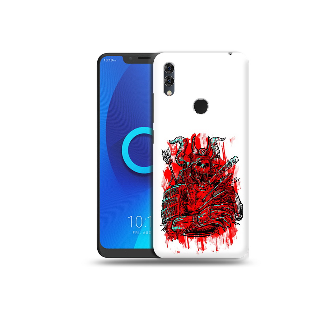 

Чехол MyPads Tocco для Alcatel 5V красный скелет воин, Прозрачный, Tocco