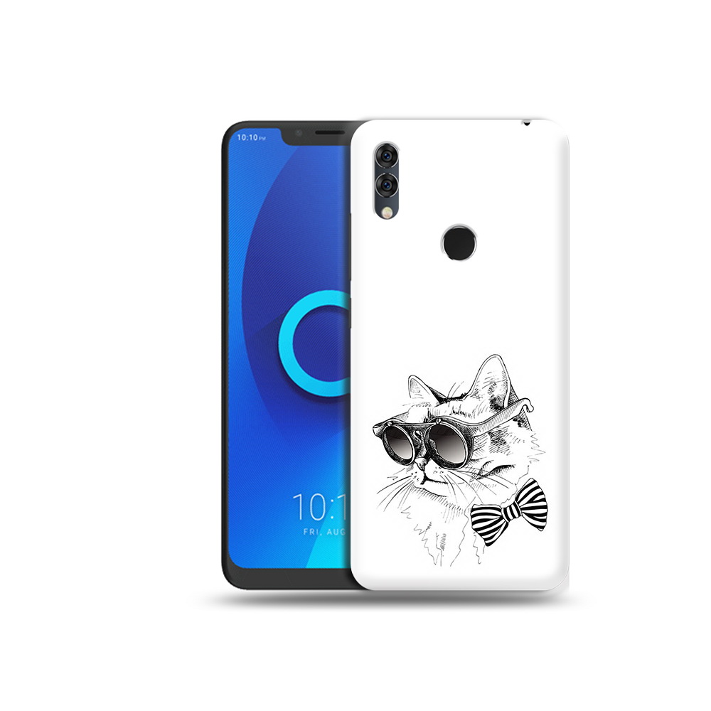 Чехол MyPads Tocco для Alcatel 5V крутая кошка в очках