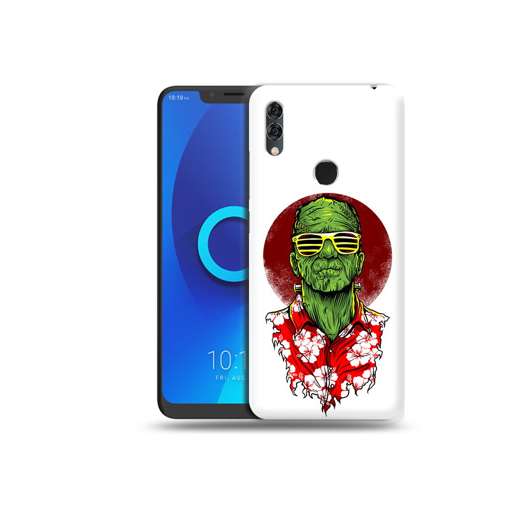 

Чехол MyPads Tocco для Alcatel 5V крутой зеленый мужчина в очках, Прозрачный, Tocco