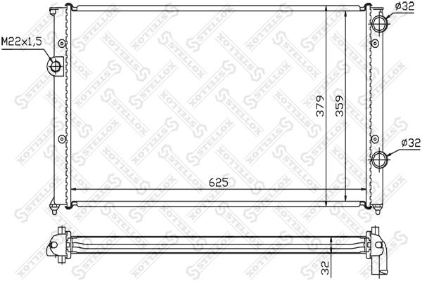 

10-25009-Sx Радиатор Системы Охлаждения Vw Passat 88> Stellox 1025009sx