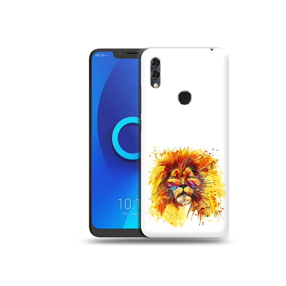 

Чехол MyPads Tocco для Alcatel 5V лев в очках, Прозрачный, Tocco