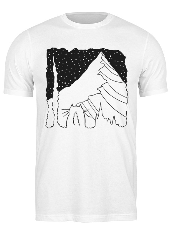 

Футболка мужская Printio Cat and mountains 3950869 белая S, Белый, Cat and mountains 3950869