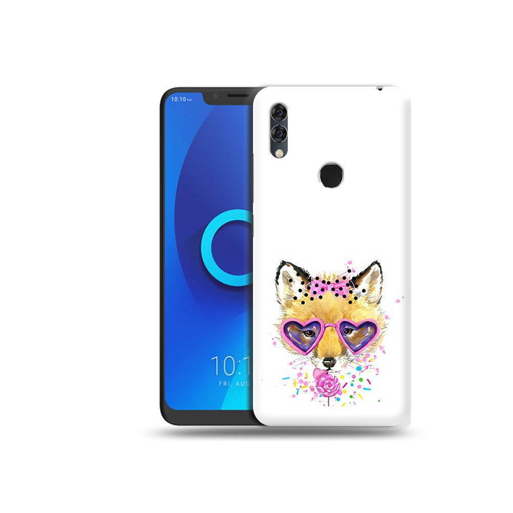 

Чехол MyPads Tocco для Alcatel 5V лисенок с бантиком, Прозрачный, Tocco