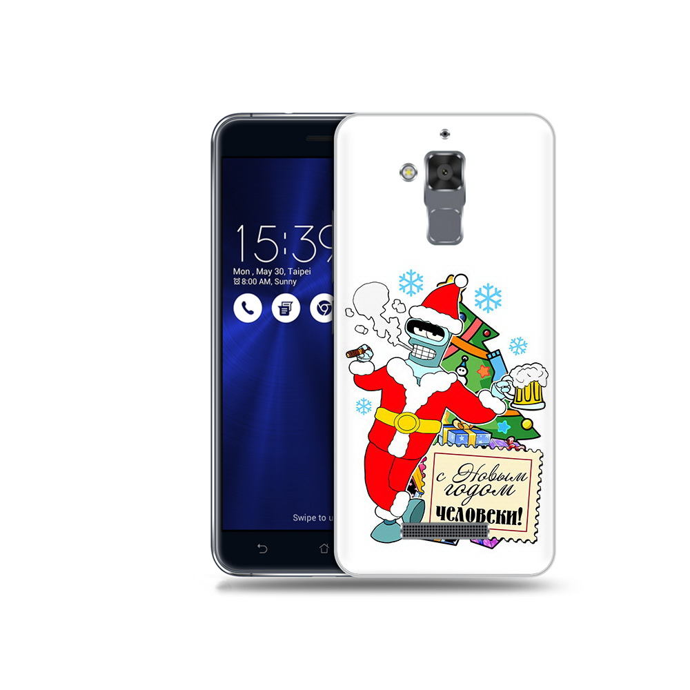 

Чехол MyPads Tocco для Asus ZenFone 3 Max (ZC520TL) С новым годом человеки, Прозрачный, Tocco