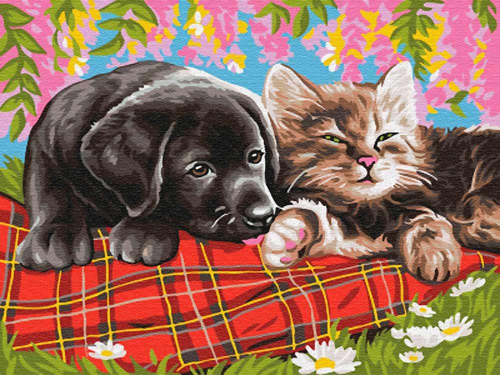 

Картина по номерам Цветной Новые друзья, 30x40, Новые друзья