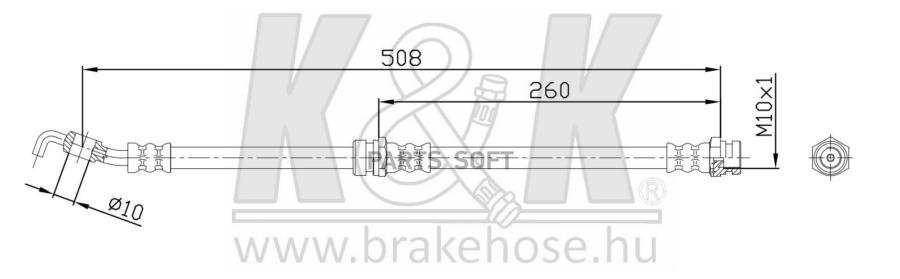 

Шланг Тормозной Задн Mazda: 626 V (Gf) 1.9/2.0 97- K&K FT4061