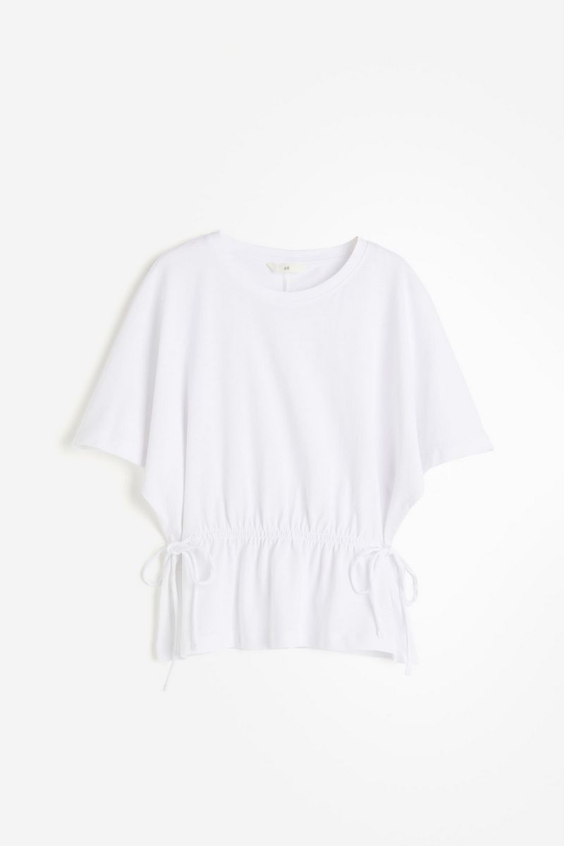 

Футболка женская H&M 1225514 белая M, Белый, 1225514
