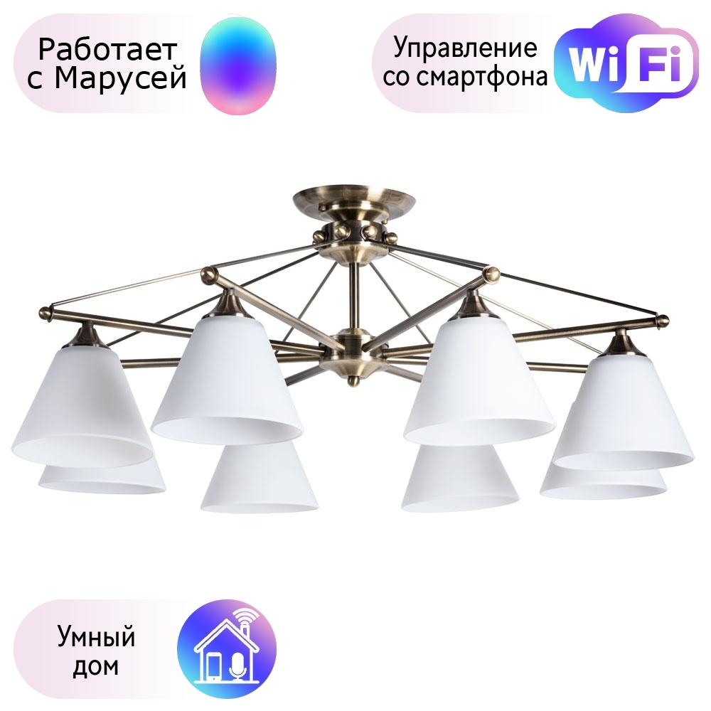 

Потолочная люстра Arte Lamp Copter с поддержкой Маруся A3208PL-8AB-М