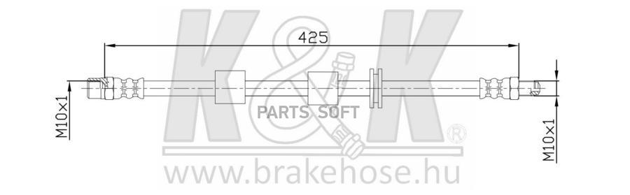 

Шланг Тормозной Передн Bmw: 5 (E34) 1.8i/2.0i 24v, 2.5i 24v 89-95 K&K FT4714