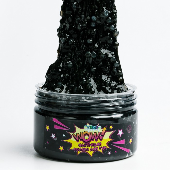 Слайм Стекло, WOW с шариками 10115454, чёрный, 150 г подсвечник металл стекло на 1 свечу лофт сплетение колец чёрный 11х12х9 5 см