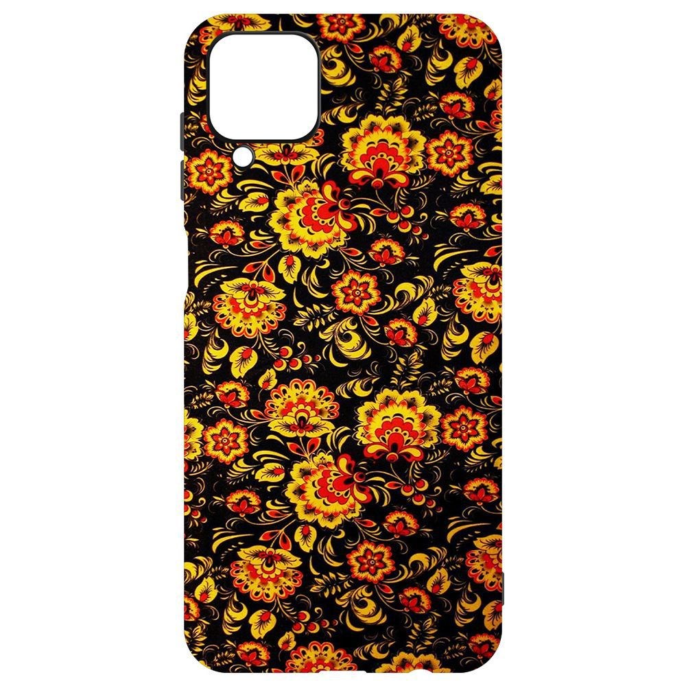 

Чехол-накладка Krutoff Soft Case Хохлома для Samsung Galaxy A12 (A125), Черный