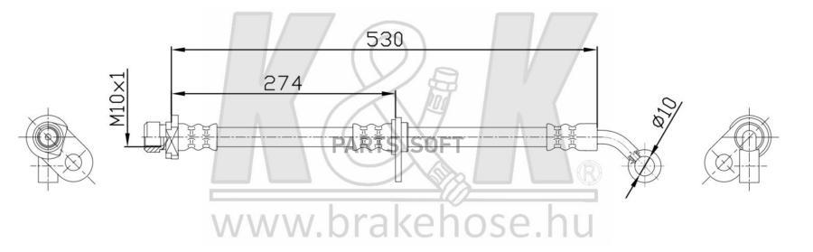 Шланг Тормозной Перед Honda Stream 01-07 Правый K&K арт. FT5172