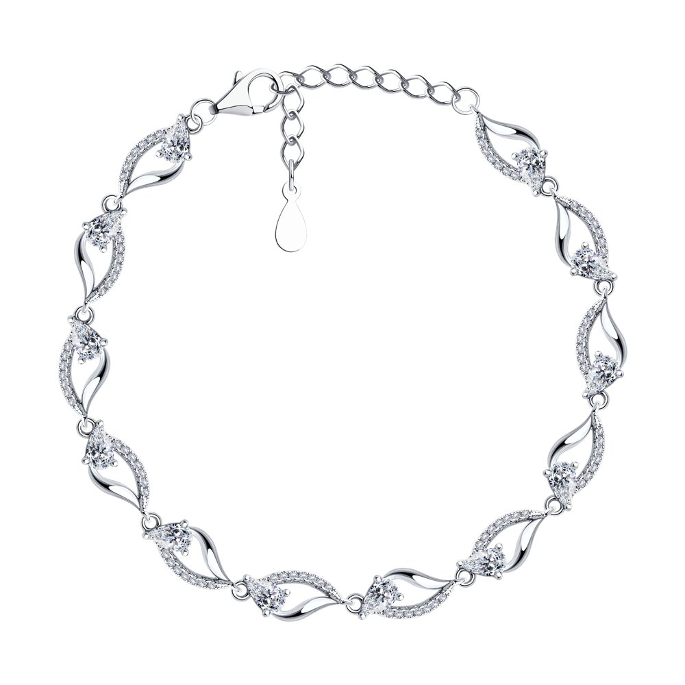 

Браслет из серебра р. 17 SOKOLOV 94051221-91, фианит, 94051221-91