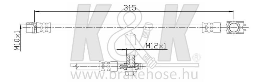 

Шланг Тормозной Задн Audi: A6 Vw B5 96- L+R R With Bolt K&K FT6225