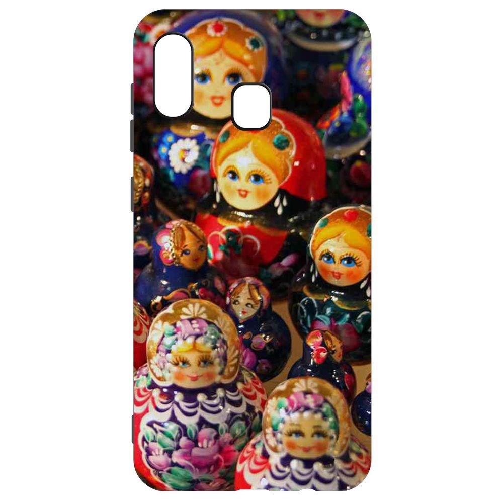 

Чехол-накладка Krutoff Soft Case Матрешка для Samsung Galaxy A30 (A305), Черный