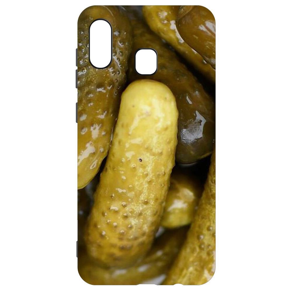 

Чехол-накладка Krutoff Soft Case Огурчики для Samsung Galaxy A30 (A305), Черный