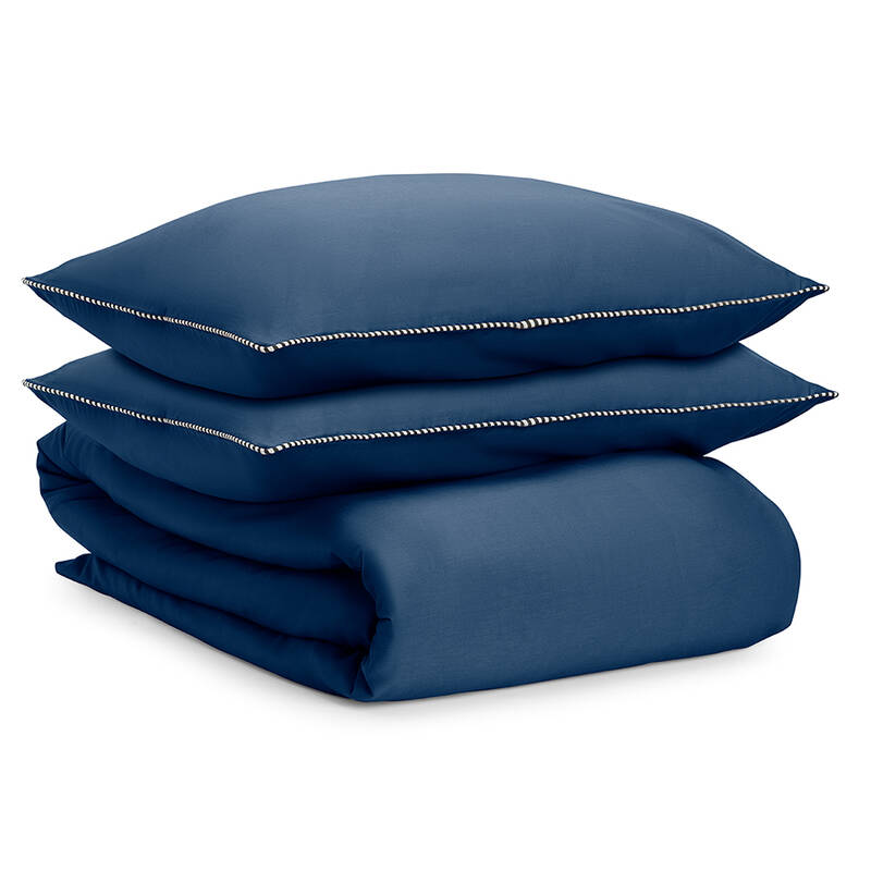 

Tkano Комплект постельного белья темно-синего цвета с контрастным кантом Essential Tkano