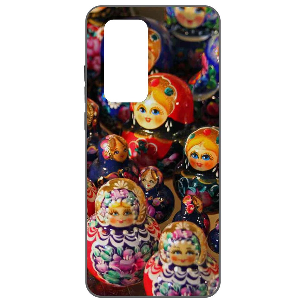 

Чехол-накладка Krutoff Soft Case Матрешка для Huawei P40, Черный