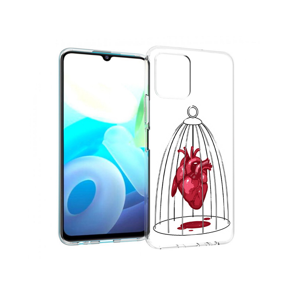 

Чехол MyPads Tocco для Vivo Y15s сердце в клетке (PT224456.390.597), Прозрачный, Tocco