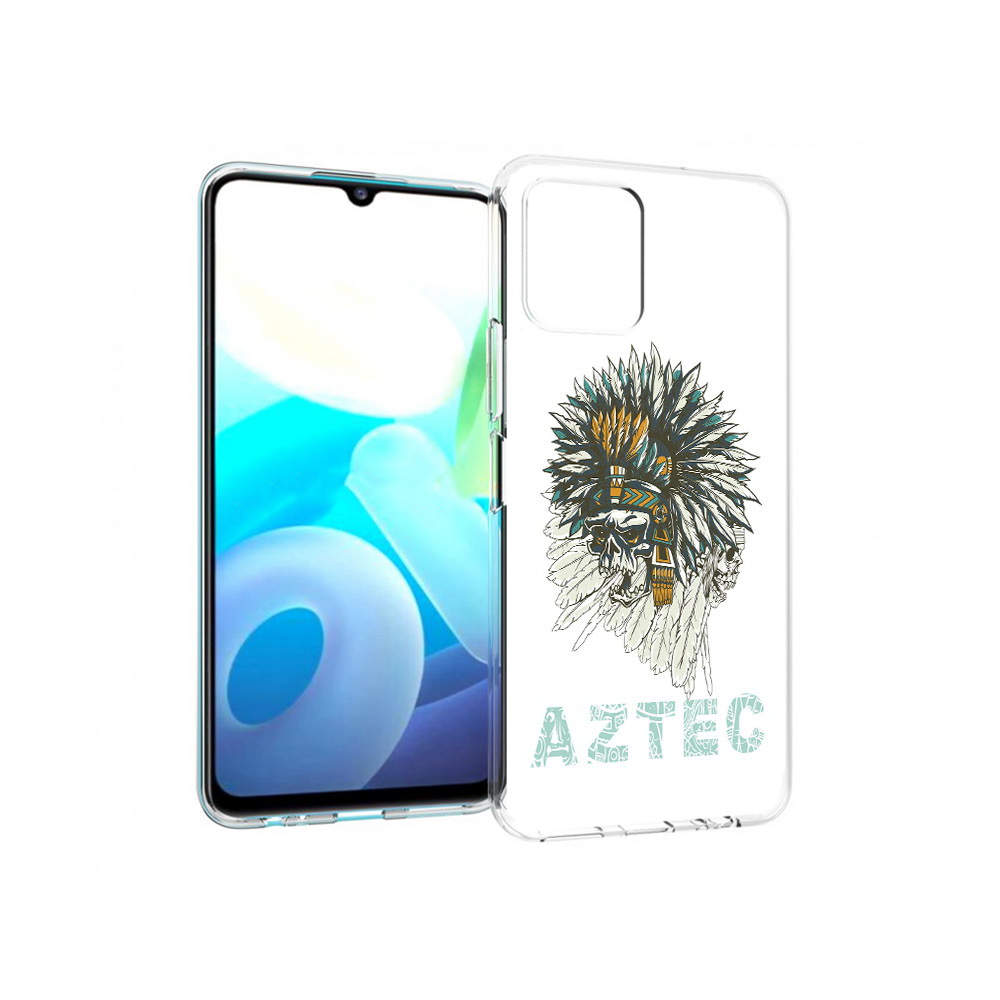 

Чехол MyPads Tocco для Vivo Y15s скелет индеец (PT224456.390.602), Прозрачный, Tocco