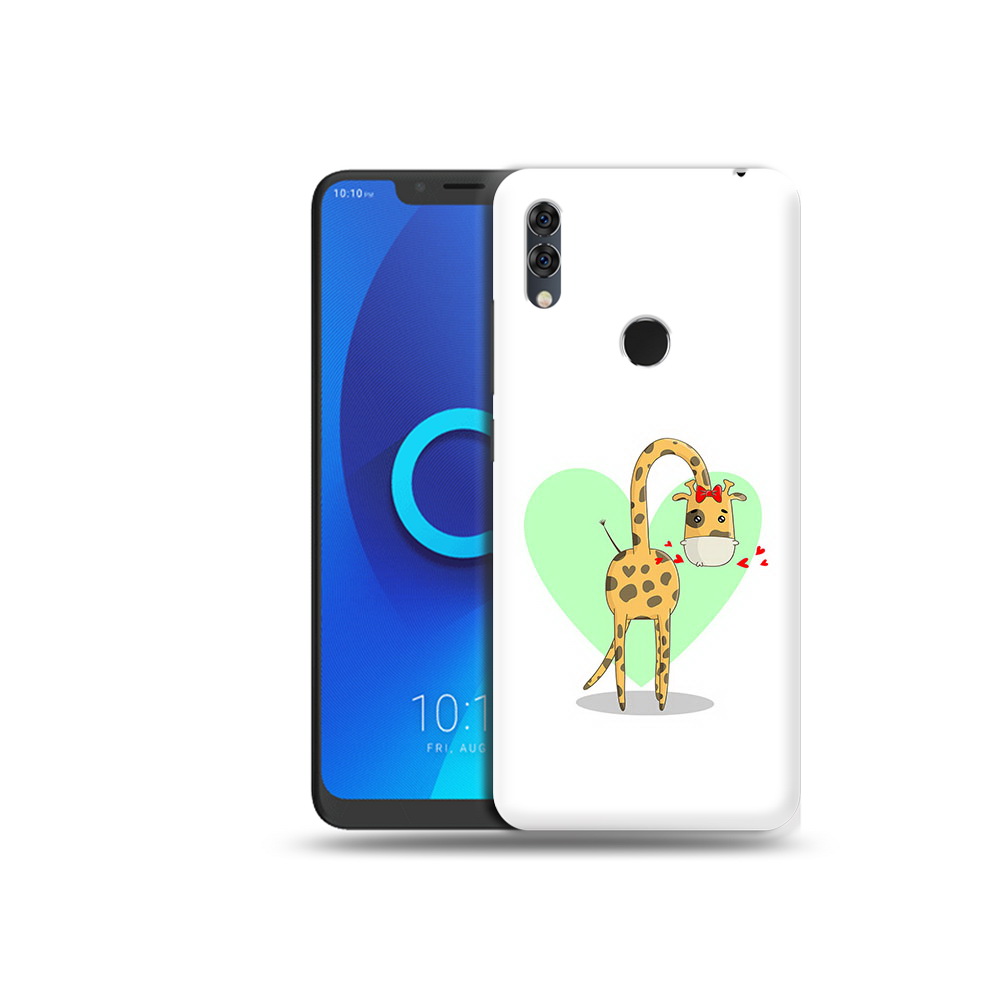 

Чехол MyPads Tocco для Alcatel 5V Влюбленный жираф 14 февраля, Прозрачный, Tocco