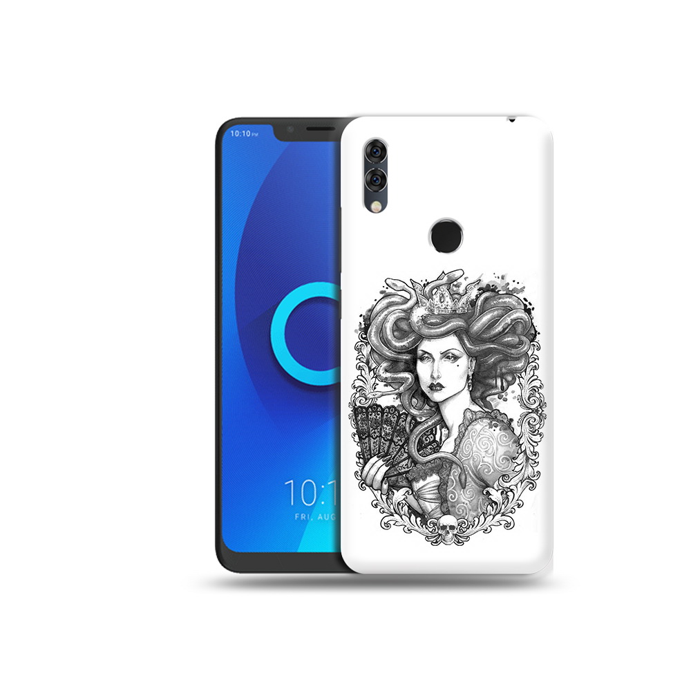 

Чехол MyPads Tocco для Alcatel 5V медуза черно белый, Прозрачный, Tocco
