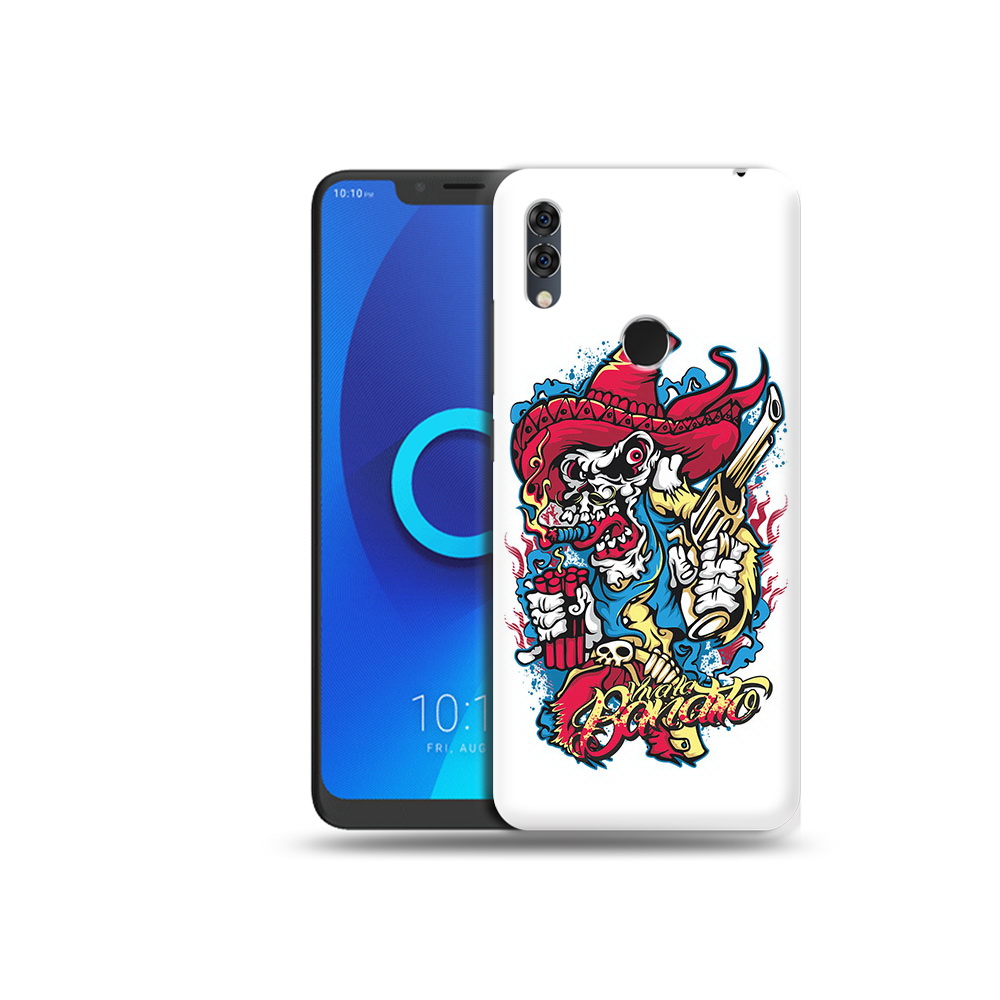 

Чехол MyPads Tocco для Alcatel 5V нарисованный скелет с писталетом, Прозрачный, Tocco