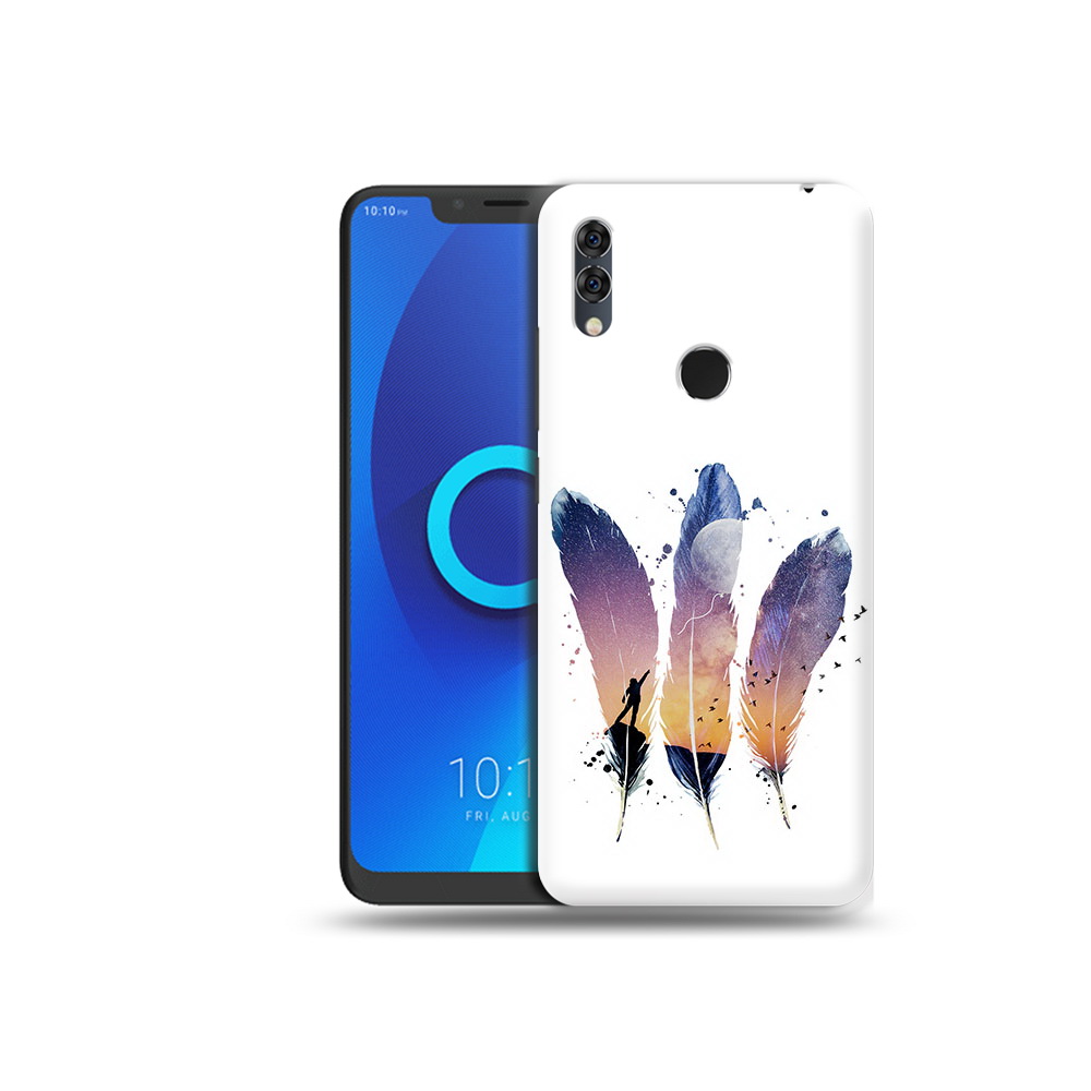 

Чехол MyPads Tocco для Alcatel 5V небесные перья, Прозрачный, Tocco