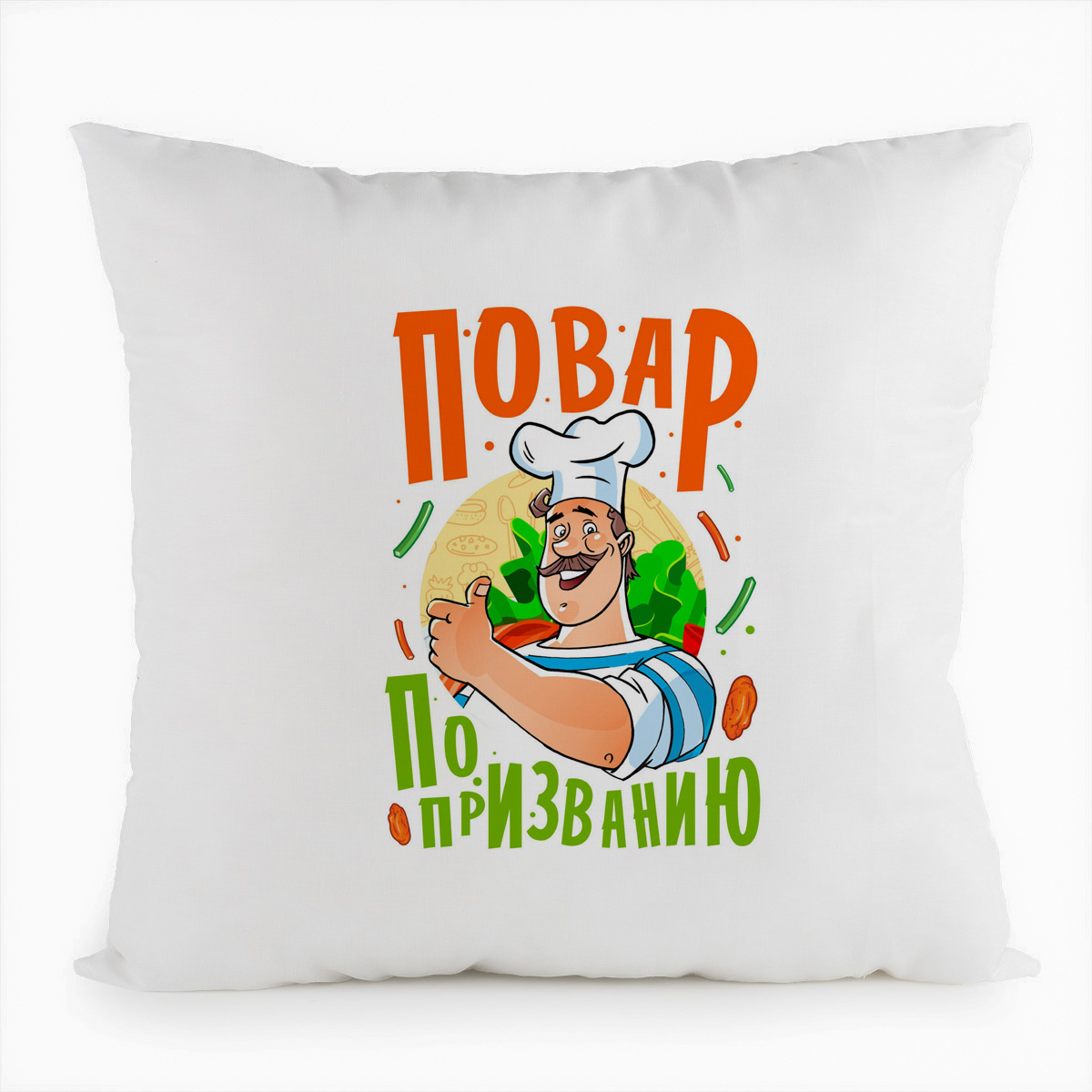 фото Подушка белая coolpodarok профессия. повар по призванию
