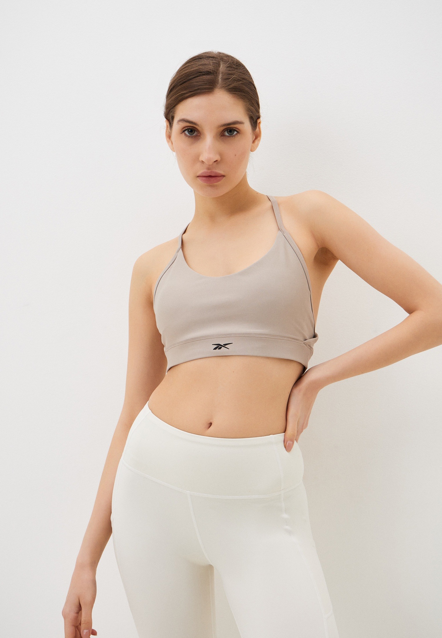 

Топ женский Reebok Lux Strappy Sports Bra серый L, Lux Strappy Sports Bra
