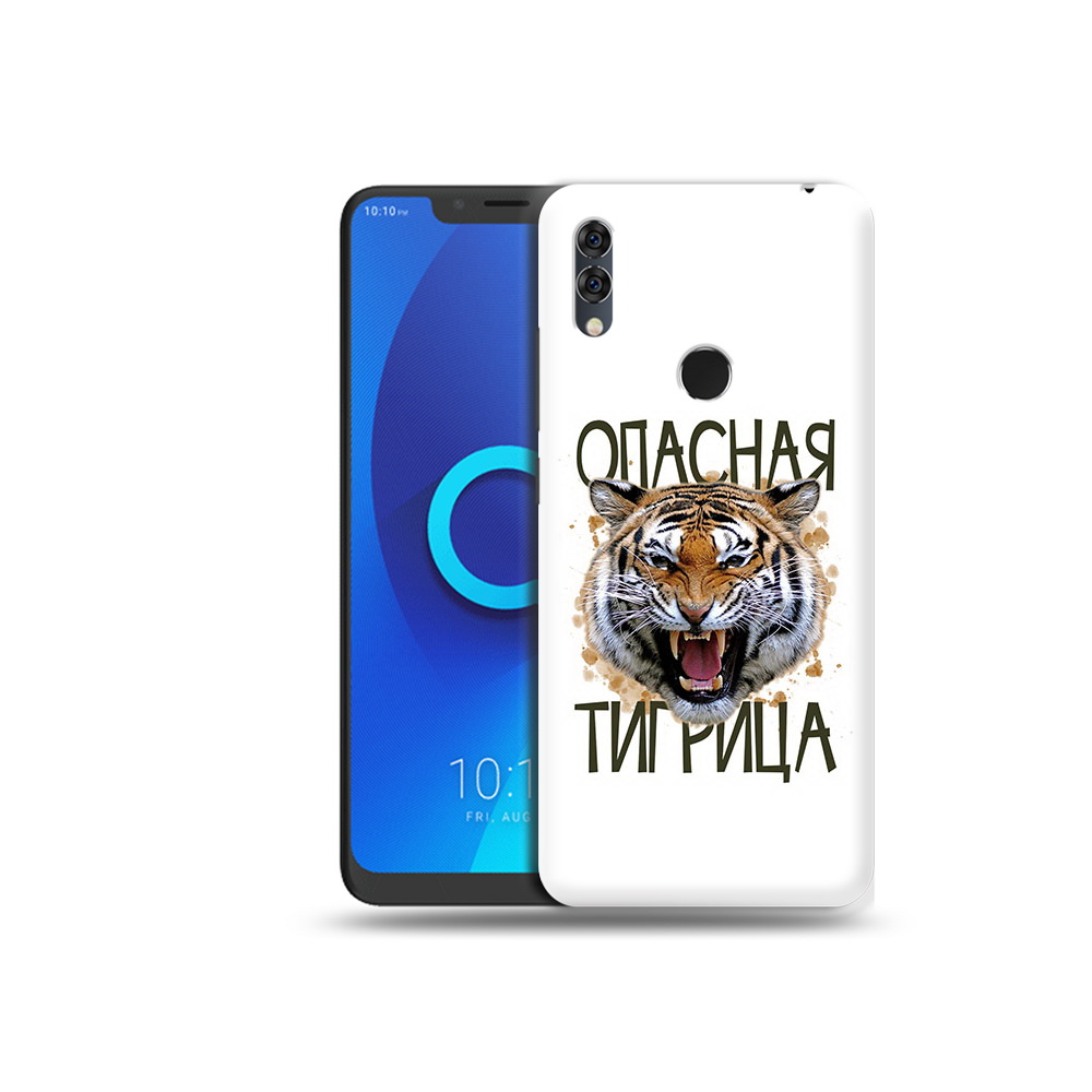 

Чехол MyPads Tocco для Alcatel 5V опасная тигрица, Прозрачный, Tocco