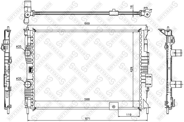 

10-26588-Sx Радиатор Системы Охлаждения Nissan Qashqai 2.0 Мкпп 07>