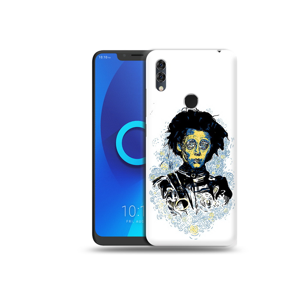 

Чехол MyPads Tocco для Alcatel 5V парень черно-белый абстракция, Прозрачный, Tocco