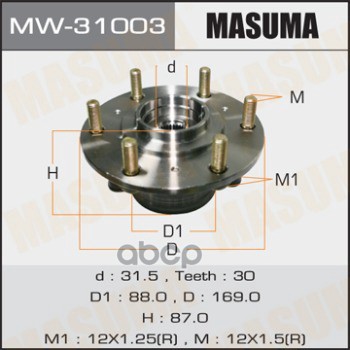 

Ступица колеса MITSUBISHI PAJERO/L200 перед. MASUMA MW-31003