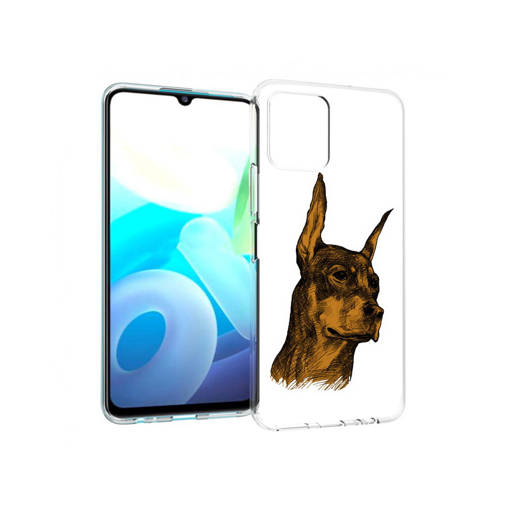 

Чехол MyPads Tocco для Vivo Y15s скетч доберман (PT224456.390.605), Прозрачный, Tocco