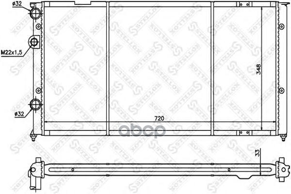 

10-25072-Sx Радиатор Системы Охлаждения Vw Passat 1.8I-2.8I/1.9Td 88>