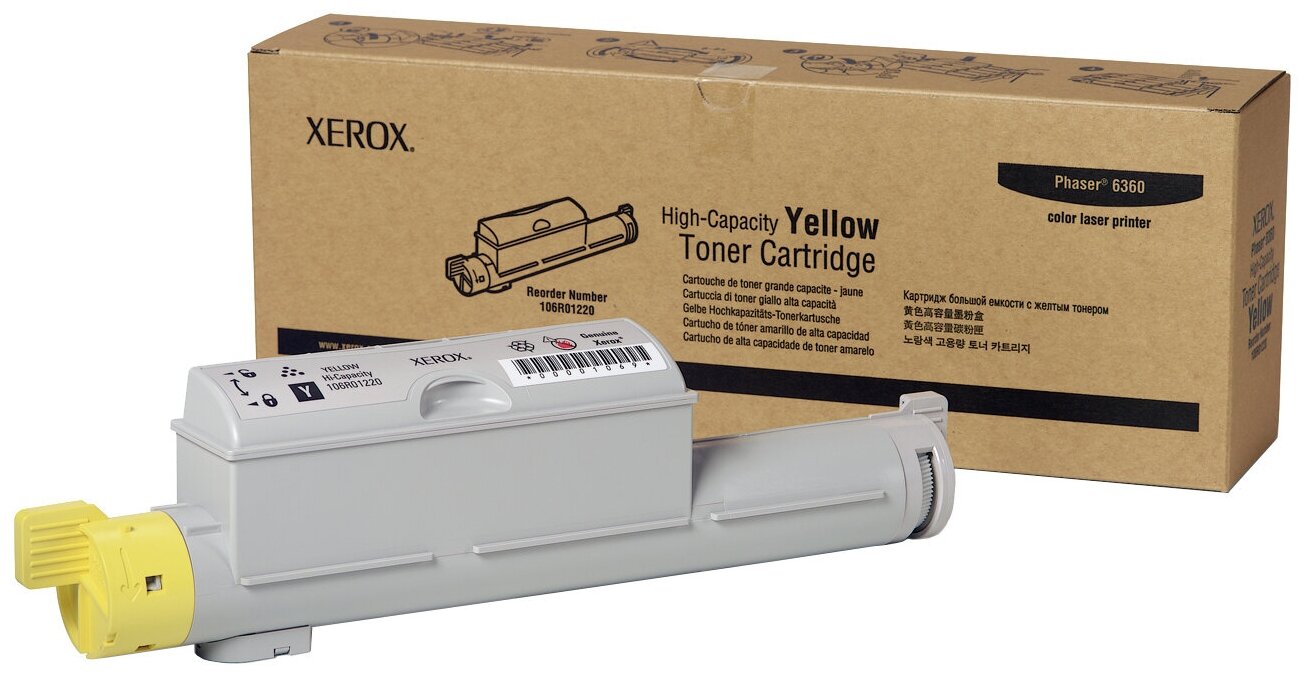 фото Картридж для лазерного принтера xerox 106r01220, желтый, оригинал