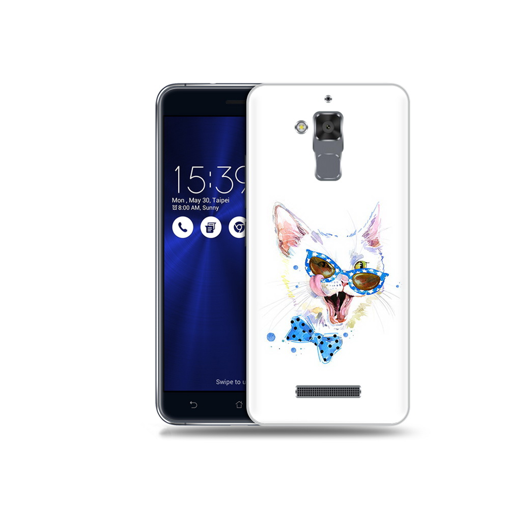 

Чехол MyPads Tocco для Asus ZenFone 3 Max (ZC520TL) белый кот, Прозрачный, Tocco