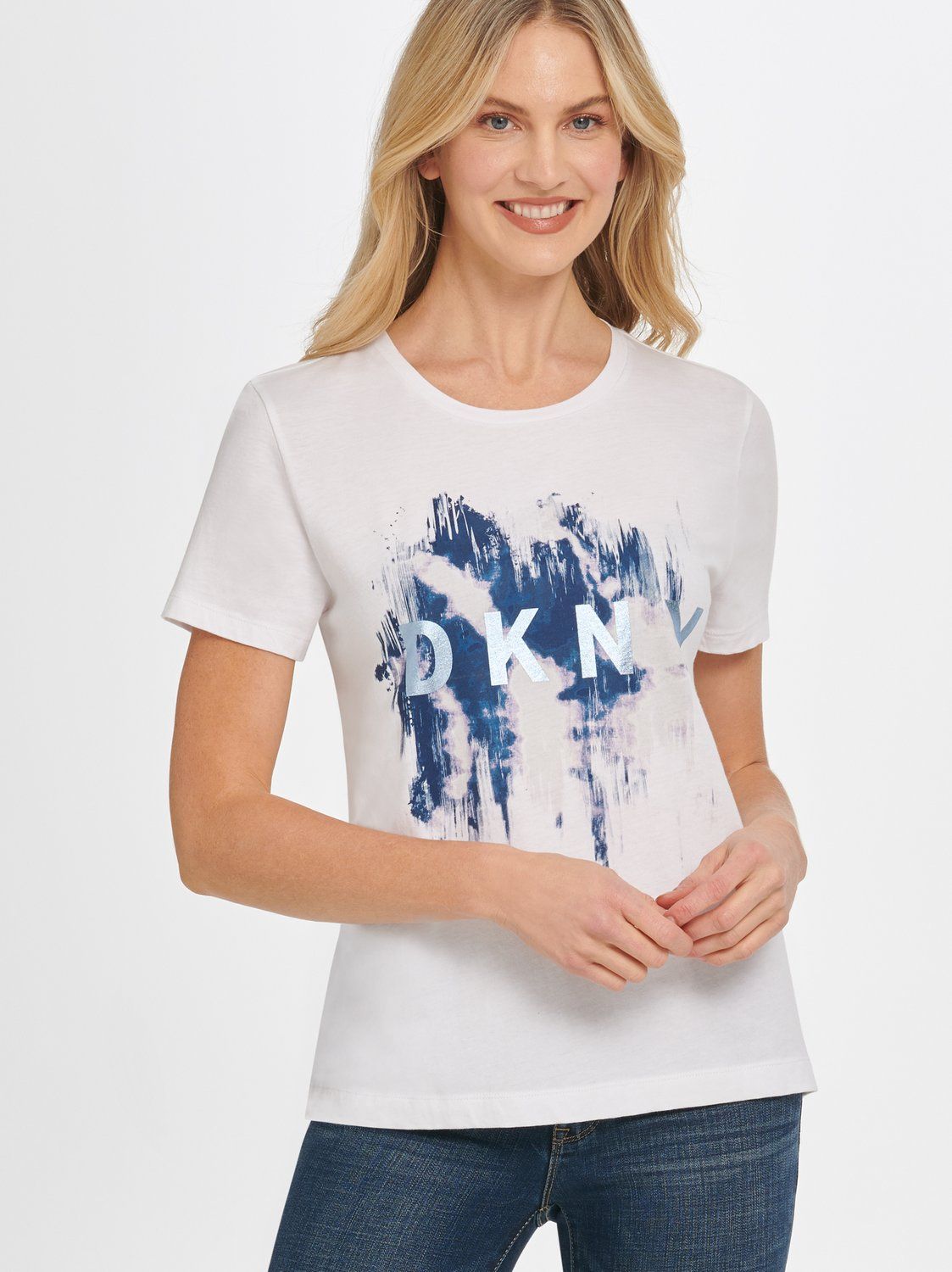 

Футболка женская DKNY P0CHQCNA белая S, P0CHQCNA
