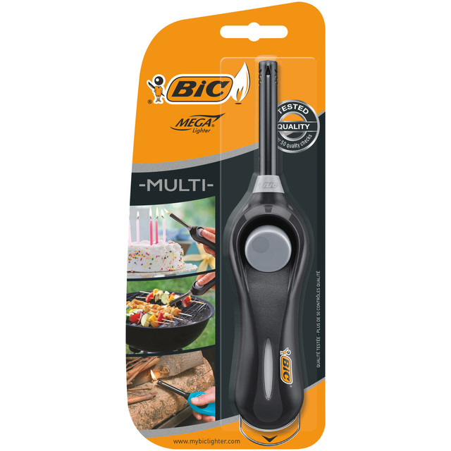 

Зажигалка бытовая, газовая, электронная, чёрный корпус, BIC Megalighter Multi