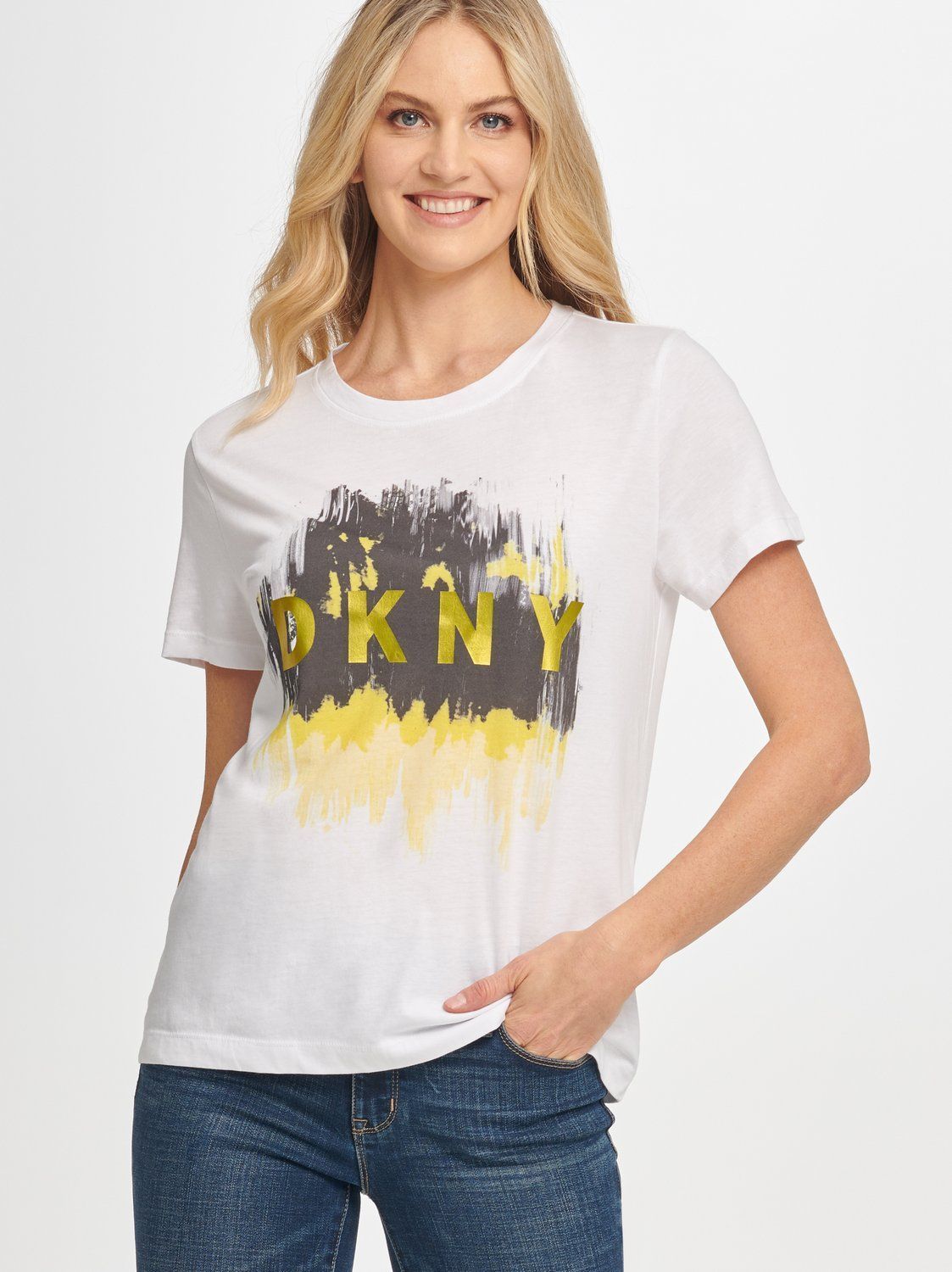 фото Футболка женская dkny p0chqcna белая xxs