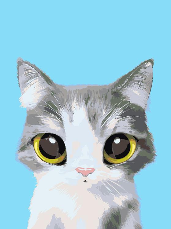 

Картина по номерам Живопись по Номерам Кошечка Грея, 30x40, Кошечка Грея