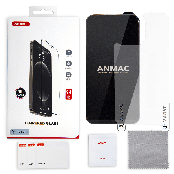 

Защитное стекло Anmac для iPhone 14 Pro Max Full Cover черное, Защитное стекло ANMAC для iPhone 14 Pro Max Full Cover черное