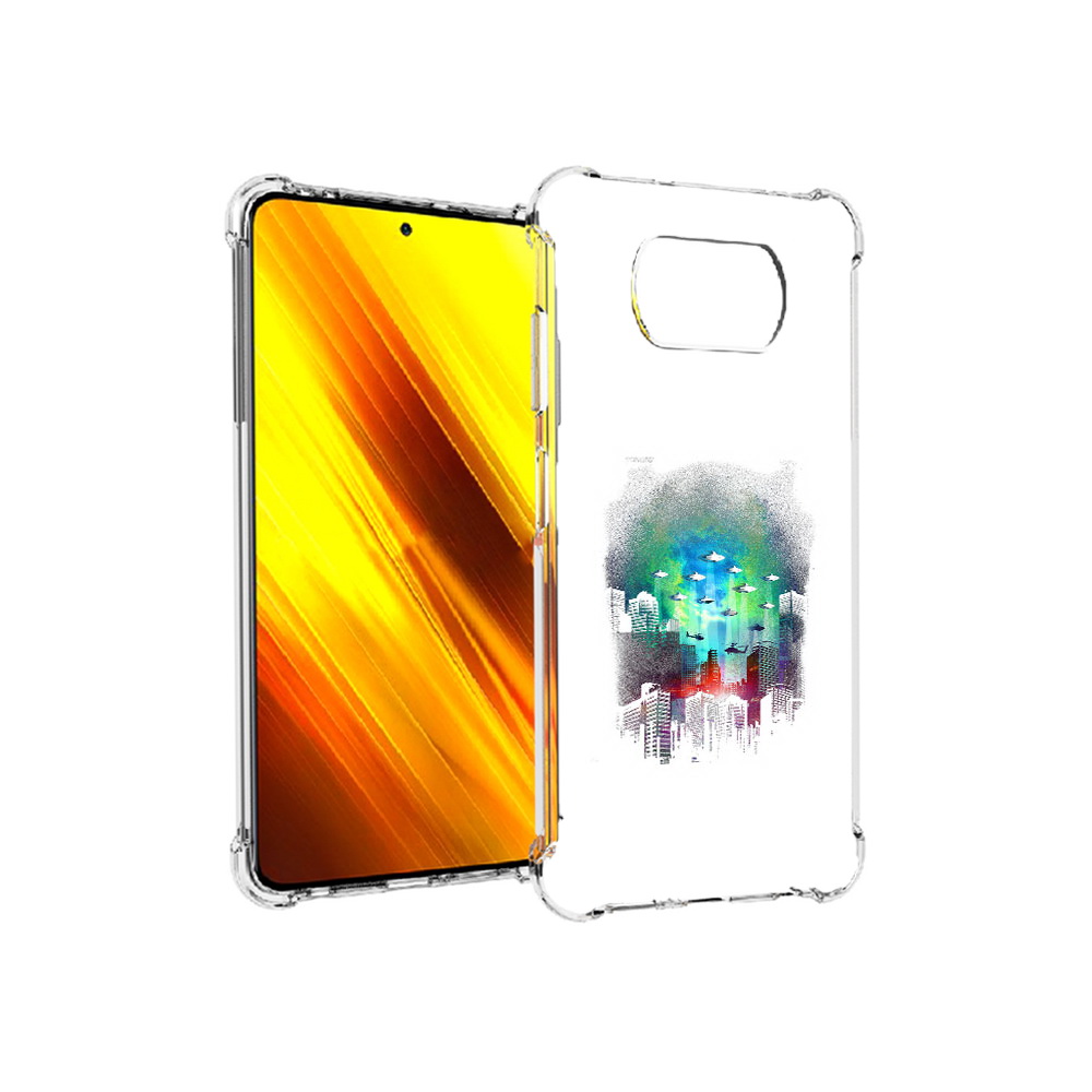 

Чехол MyPads Tocco для Xiaomi Poco X3 город в свечении (PT154881.262.296), Прозрачный, Tocco