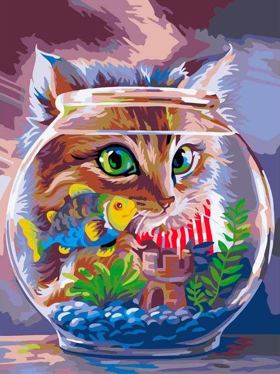 

Картина по номерам Фрея Котенок и рыбка, 30x40, Фрея Котенок и рыбка