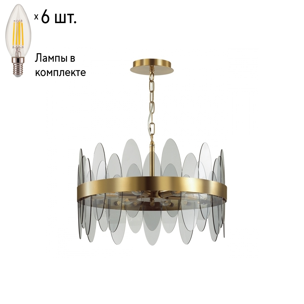 

Подвесная люстра с лампочками Lumion Meredith 5268/6+Lamps E14 Свеча