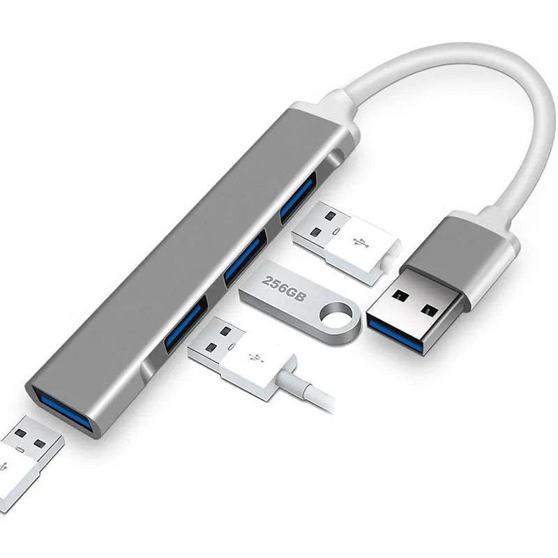 Концентратор ABS USB розетка-розетка 01м Hub_A_809 серебристый 378₽