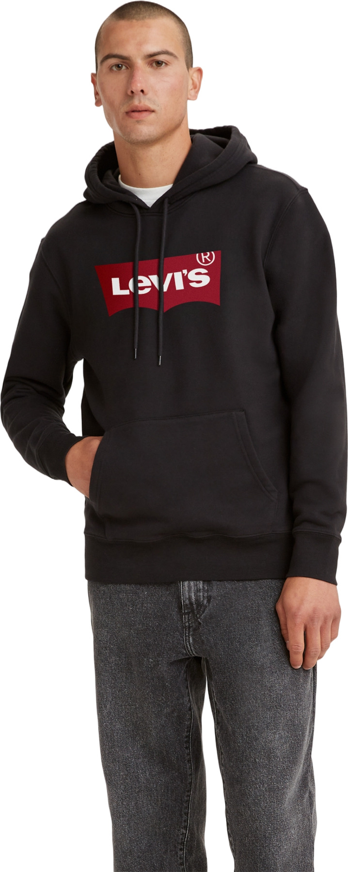 

Худи мужское Levi's Men Standard Graphic Hoodie черное XXL, Черный, Men Standard Graphic Hoodie