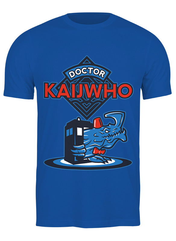 

Футболка мужская Printio Doctor who x kaiju синий S, Doctor who x kaiju