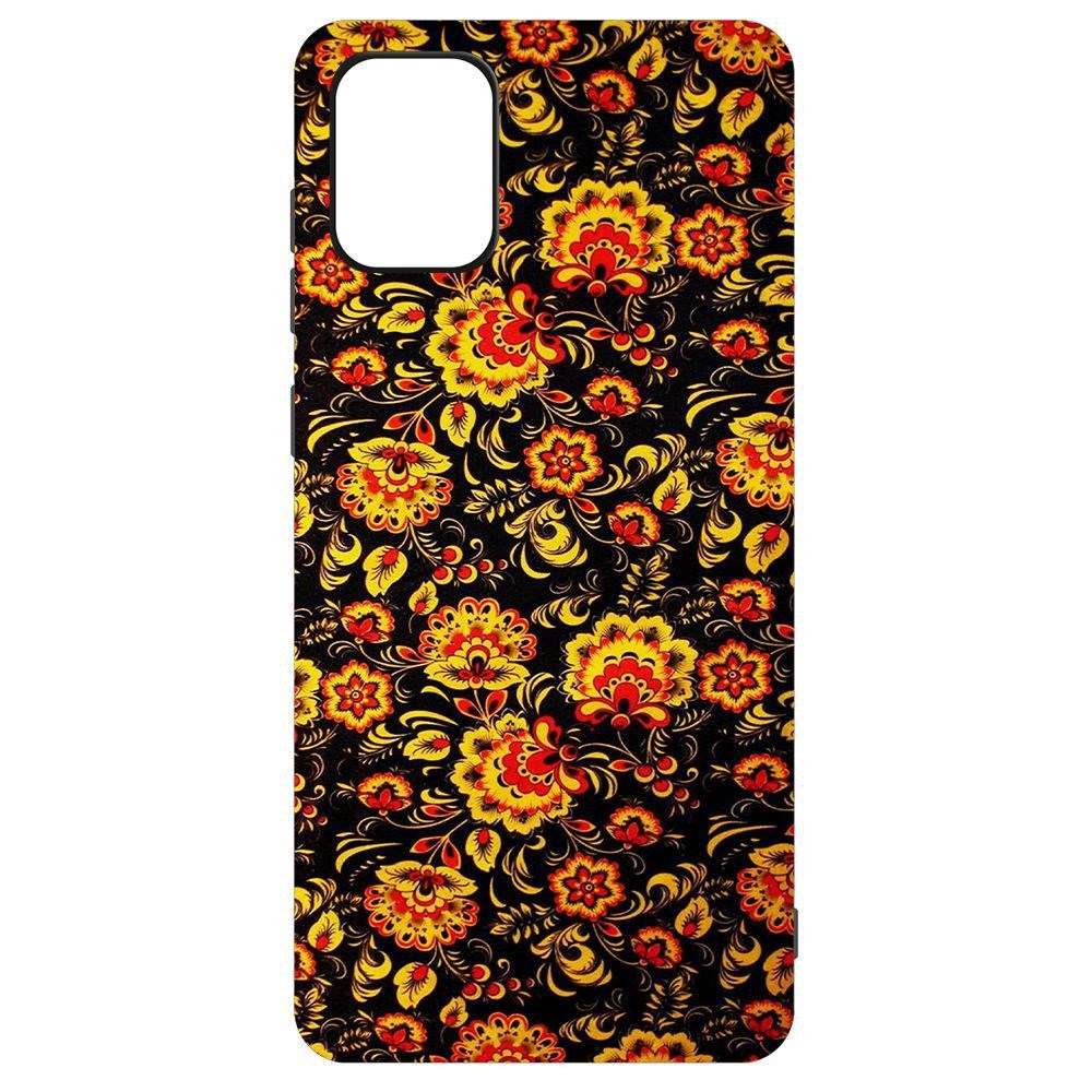 

Чехол-накладка Krutoff Soft Case Хохлома для Samsung Galaxy A71 (A715), Черный